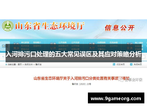 入河排污口处理的五大常见误区及其应对策略分析